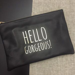 Deux Lux Black Clutch with Gold Accents